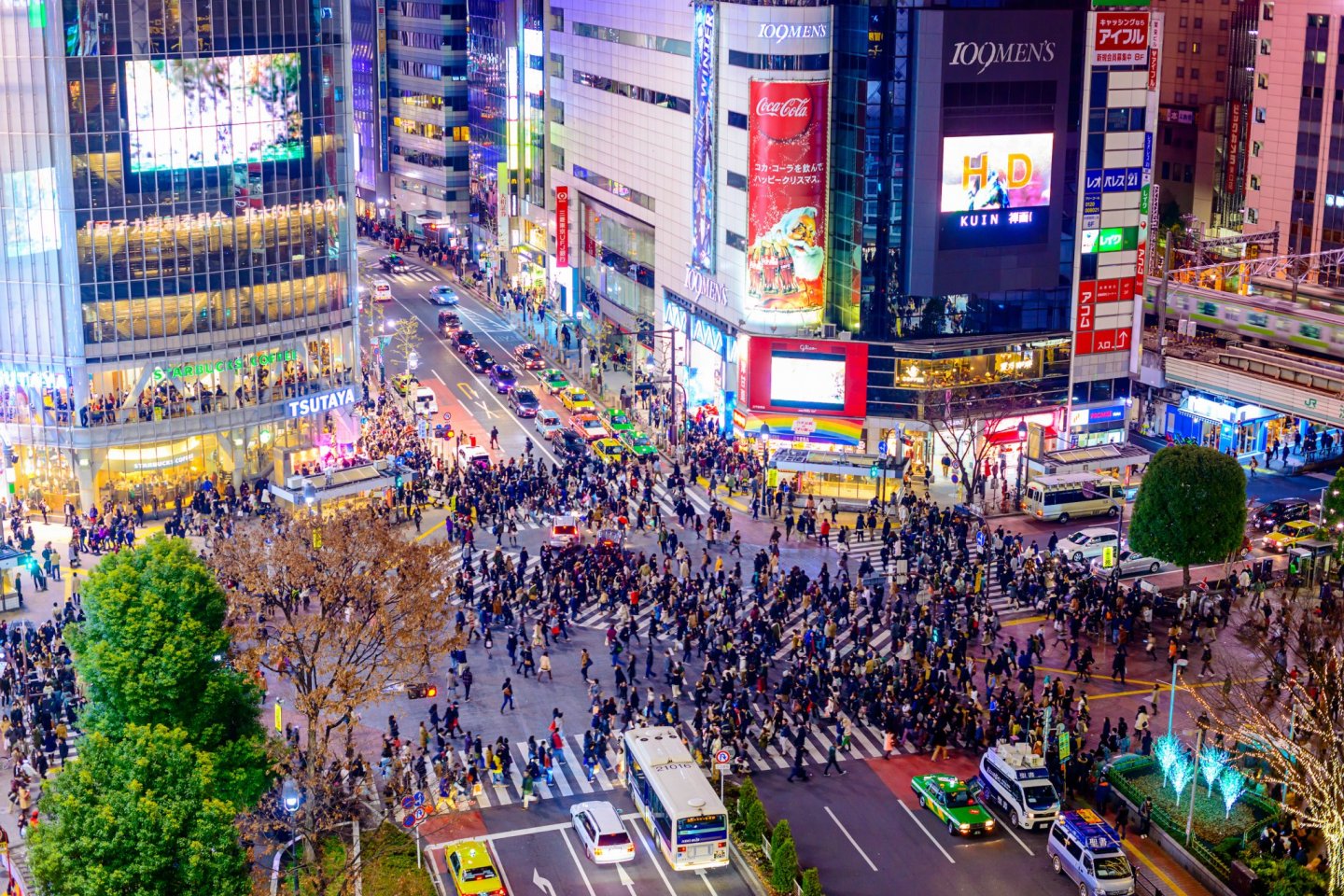 Shibuya Crossing, Tokyo Japan during night time