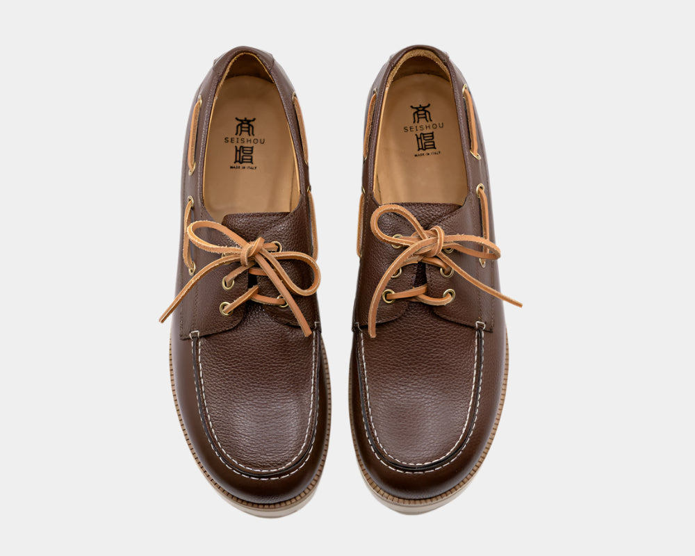 Seishou Hopkins Boat Shoes Brown Men