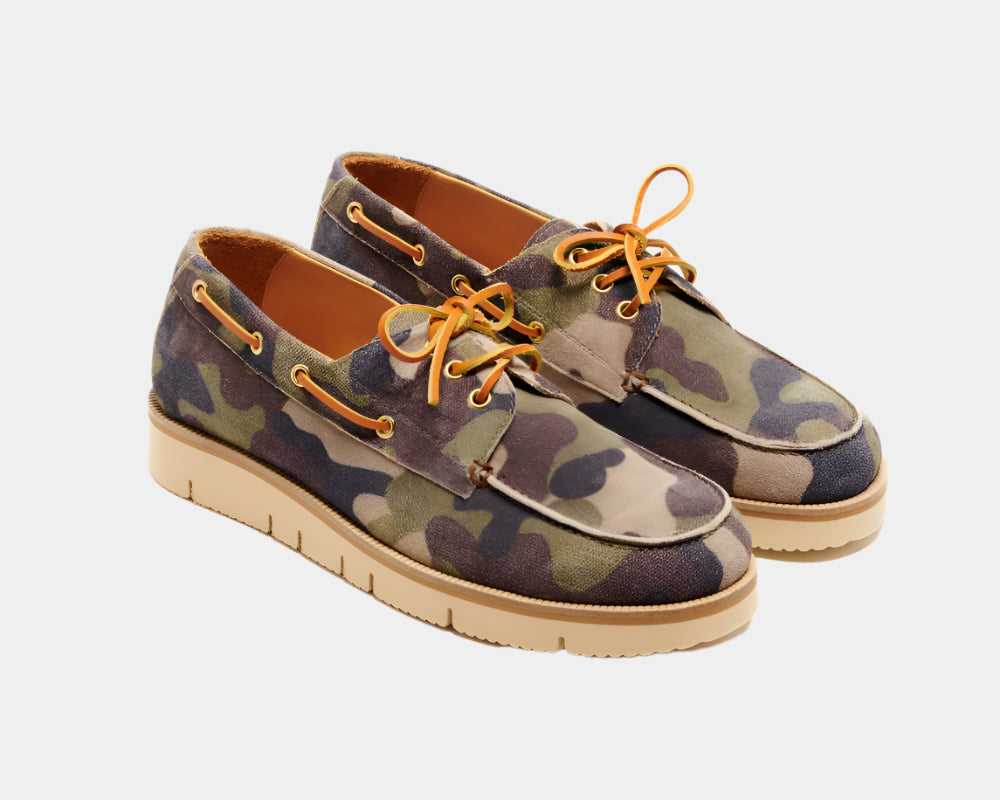 Seishou Hopkins Boat Shoes Camouflage Men