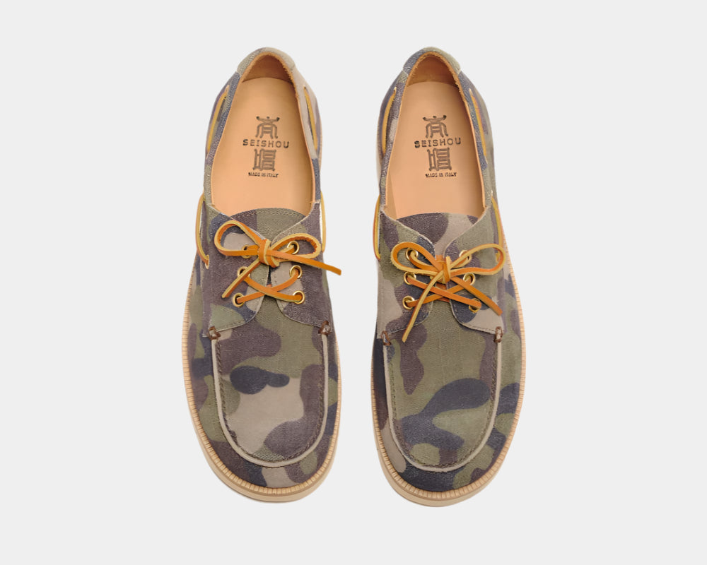 Seishou Hopkins Boat Shoes Camouflage Men