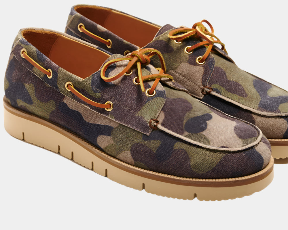 Seishou Hopkins Boat Shoes Camouflage Men