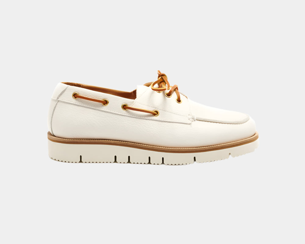 Seishou Hopkins Boat Shoes White Men