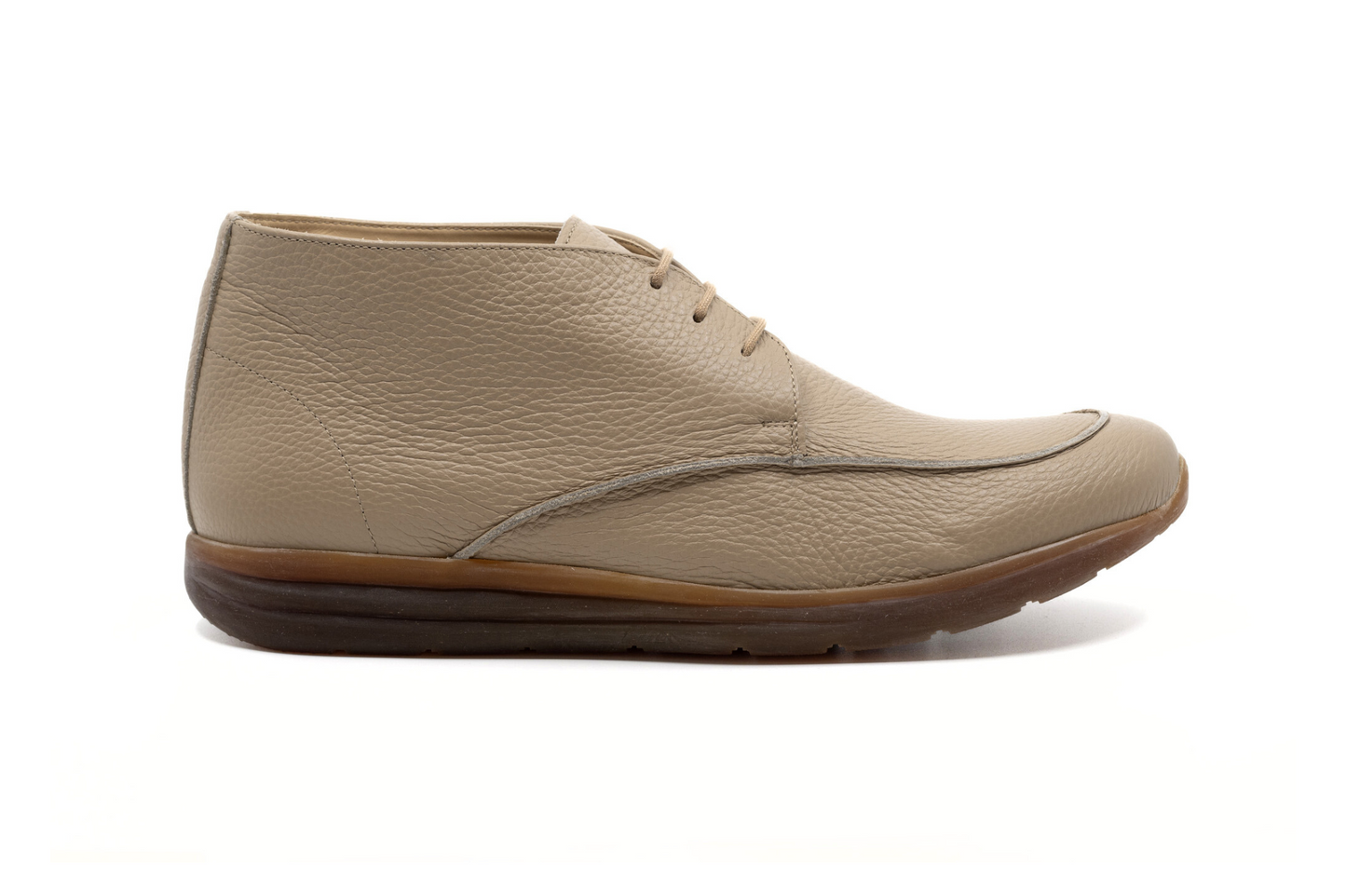 Santa Men's U-Tip High Cut Beige Tumbled Leather