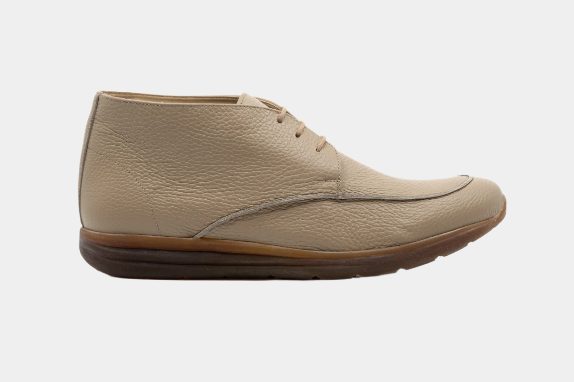Santa Men's U-Tip High Cut Beige Tumbled Leather