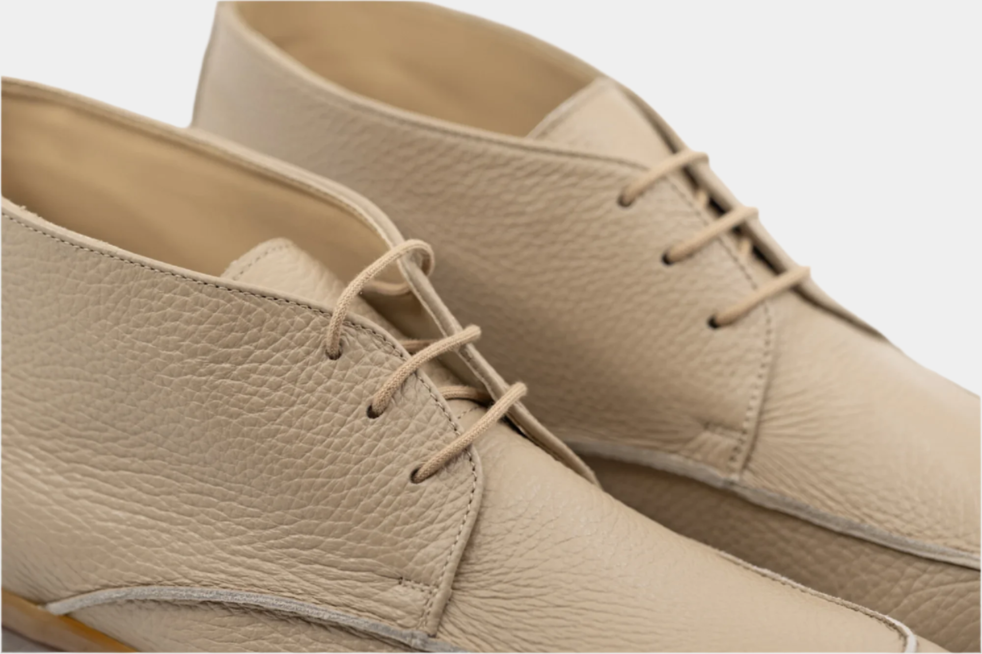 Santa Men's U-Tip High Cut Beige Tumbled Leather