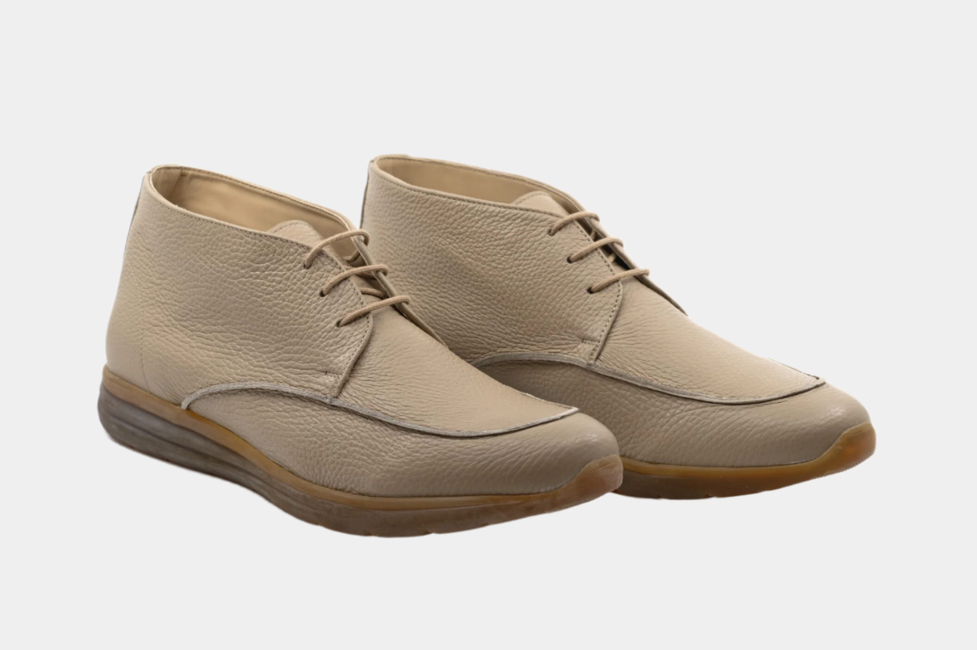 Santa Men's U-Tip High Cut Beige Tumbled Leather