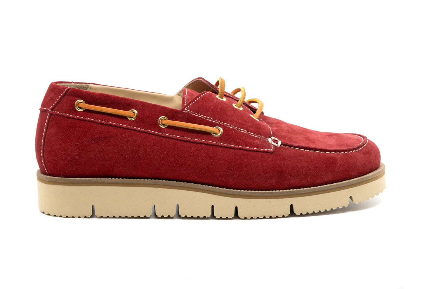 Hopkins Men's Boat Shoes Red Suede