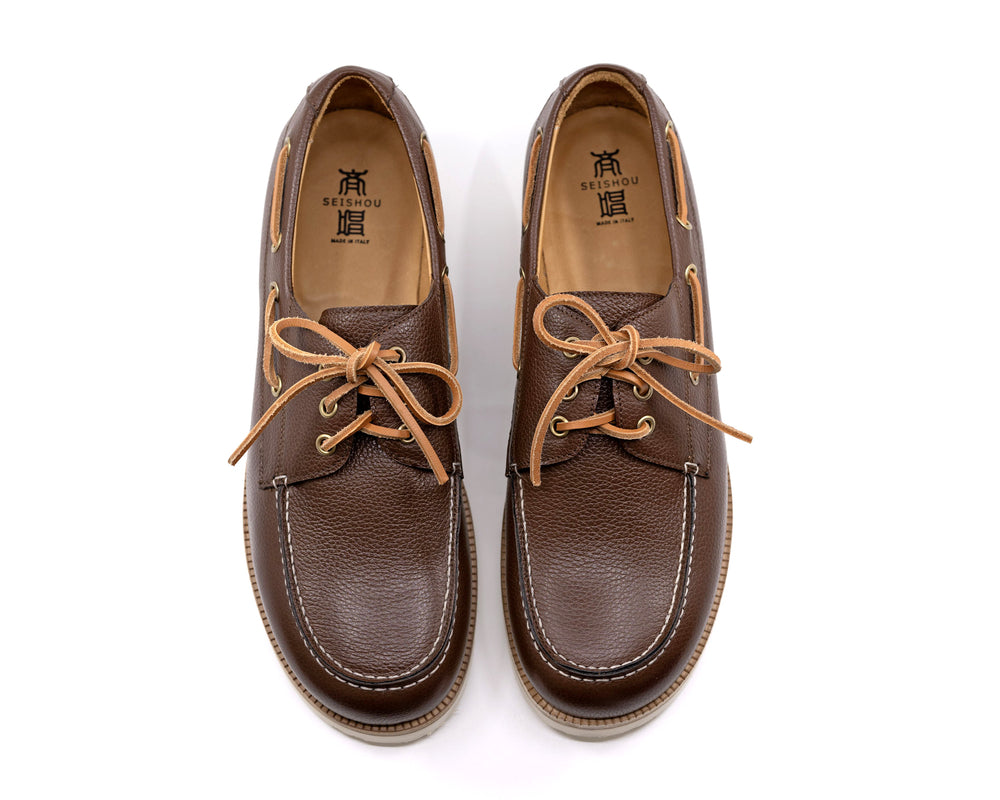 Seishou Hopkins Boat Shoes Brown Men