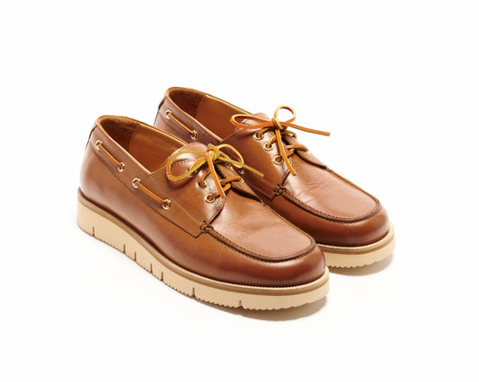 Seishou Hopkins Boat Shoes Light Brown Men