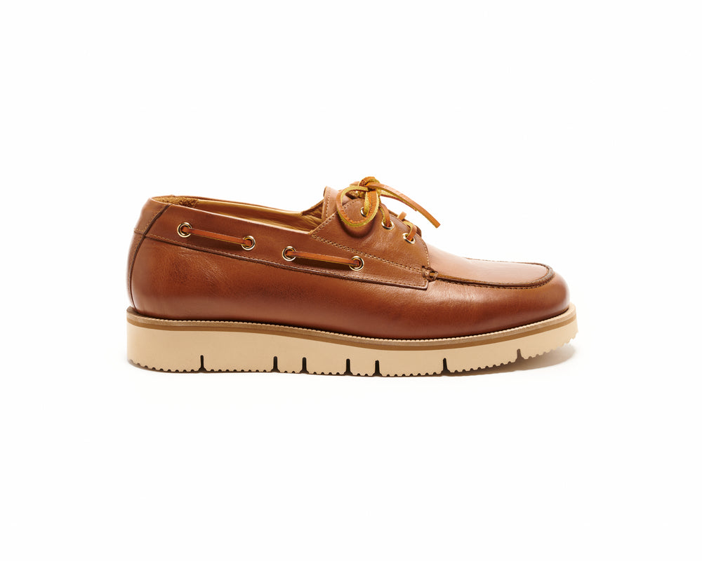 Seishou Hopkins Boat Shoes Light Brown Men