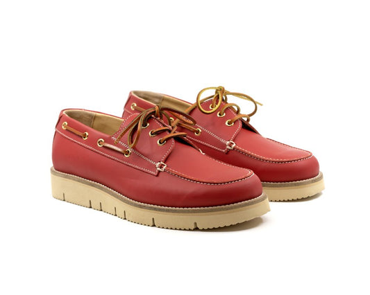 Seishou Hopkins Boat Shoes Red