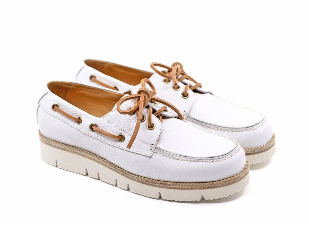 Seishou Hopkins Boat Shoes White Women
