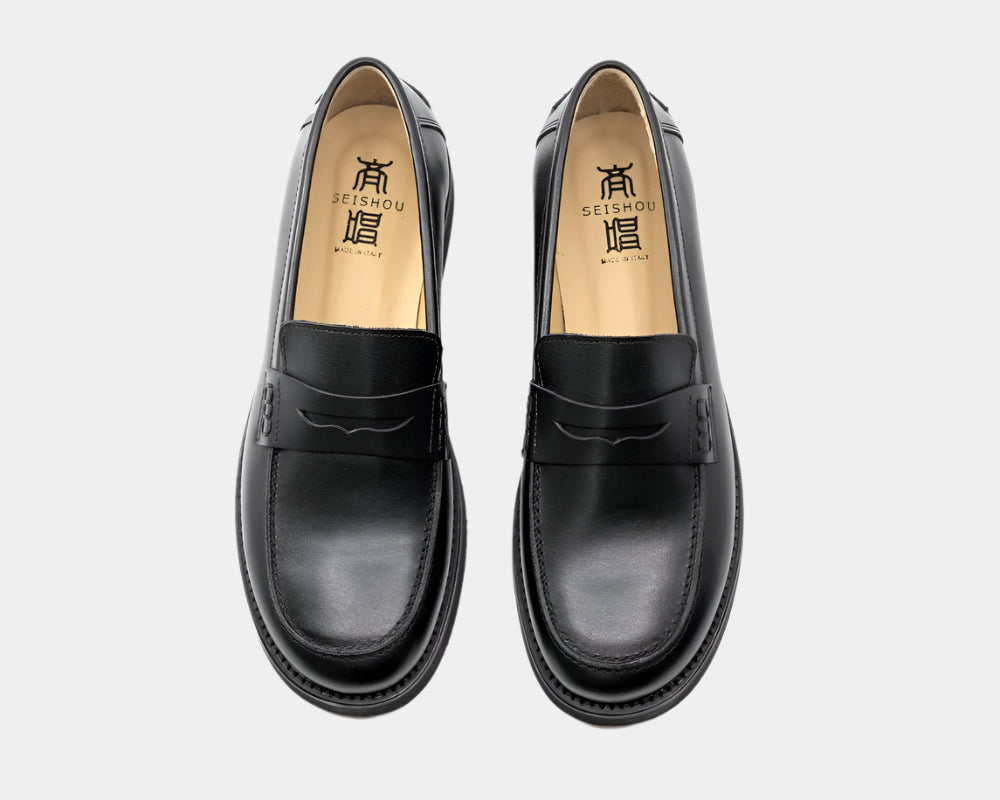 Seishou Suny Black Loafers Men